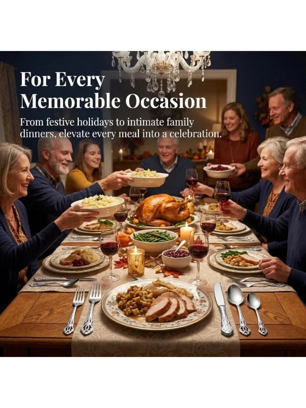 40-Piece Vintage Silverware Set for 8 | Stainless Steel Flatware, Dishwasher